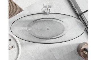 Окремостояча ванна прозора овальна Vea 180x80x75 см, Transparent - прозора ванна