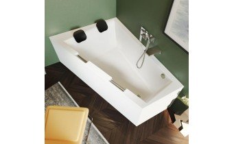 Акрилова ванна Riho Doppio Plug & Play 180x130 R, асиметрична + ніжки (BD44005)