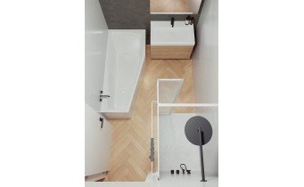 Акрилова ванна Riho Rethink Space 170x90 L, асиметрична з сифоном click / clack (BR16005)