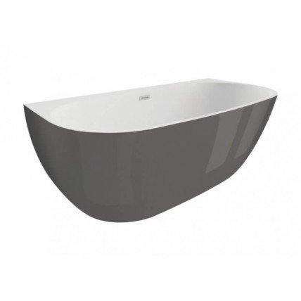 Окремостояча пристінна ванна Polimat RISA 160x80, графітова + ніжки (00482)