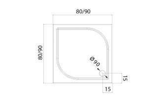 Душовий піддон NEW TRENDY IDEO 90x90x5,5 см (B-0319)