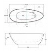 Окремостояча кам'яна ванна Besco Goya 142x62xs, чорна з сифоном click / clack, золотий (WMD-140-GBG) Окремостояча кам'яна ванна Besco Goya 142x62xs, чорна з сифоном click / clack, золотий (WMD-140-GBG)