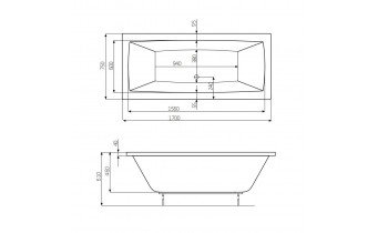 Акрилова ванна Roca Vita 170x75 см, пряма + ніжки (A24T066000)