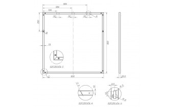 Квадратне дзеркало у ванну Elita Rama 80/80 Black 19 мм, 80x80x2 см (167582)