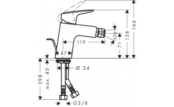 Змішувач для біде Hansgrohe Logis 70 хром (71204000)