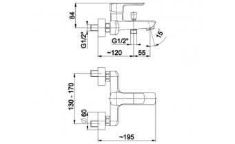 Змішувач для ванни Armatura Aquamaryn (4614-010-00)
