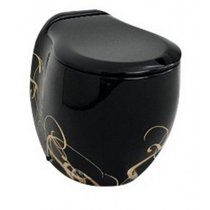 Підлоговий унітаз ArtCeram Blend, gold lettering on black (BLV0020306)