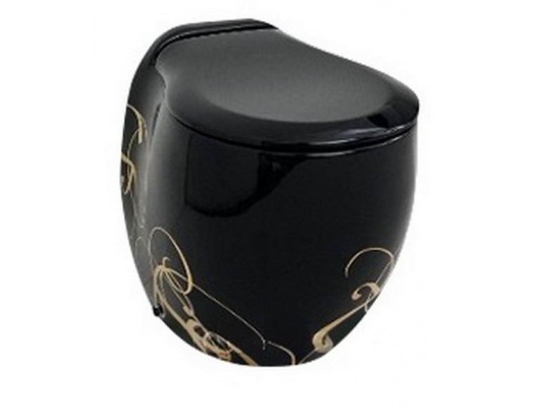 Підлоговий унітаз ArtCeram Blend, gold lettering on black (BLV0020306)