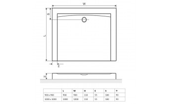 Піддон квадратний EXCELLENT Forma Compact 900x900, високий (BREX.FOR09WHC)