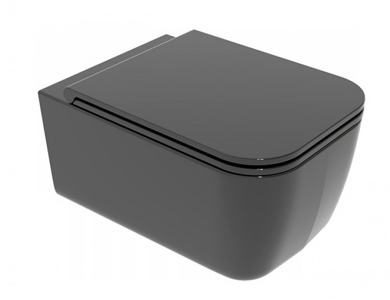 Підвісний унітаз GSG BRIO 52,5 см Smart Clean glossy Black (BRWCSO002)