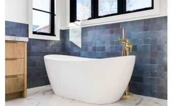 Підлоговий змішувач для окремостоячої ванни Invena Glamour Gold / Гламур 101,5 см, з лійкою, золотий (BW-02-W09-V)