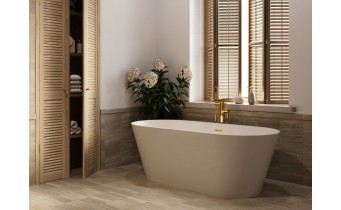 Підлоговий змішувач для окремостоячої ванни Invena Glamour Gold / Гламур 101,5 см, з лійкою, золотий (BW-02-W09-V)