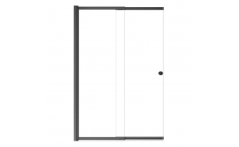 Душова шторка на ванну Besco Easy Gun Metal / Сіра 1000x1500 мм, на 2 секції, розсувна, відкривана 180 градусів, прозоре скло (PESGM-2S)