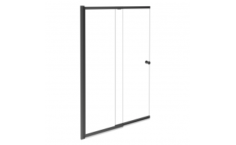 Душова шторка на ванну Besco Easy Gun Metal / Сіра 1000x1500 мм, на 2 секції, розсувна, відкривана 180 градусів, прозоре скло (PESGM-2S)
