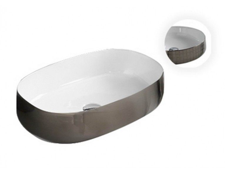 Умивальник на стільницю ArtCeram Cognac 55, platinum mosaic (COL0030158)