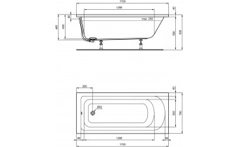 Ванна акрилова Ideal Standard Hotline New 170x75, пряма (K274601)