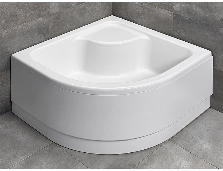 Душовий піддон напівкруглий глибокий Radaway Indos A 90x90x41,5 см, білий, з місцем для сидіння (SIA9090-01)