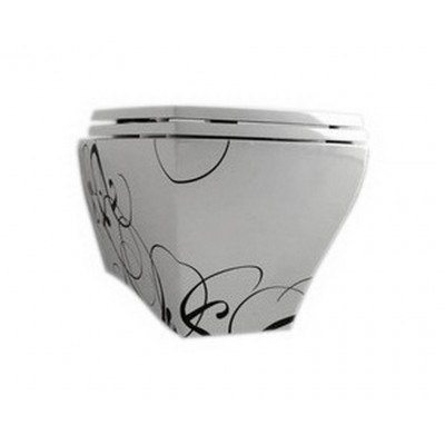 Підвісний унітаз ArtCeram Jazz, black lettering (JZV0010103) Підвісний унітаз ArtCeram Jazz, black lettering (JZV0010103)