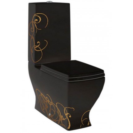 Унітаз моноблок ArtCeram Jazz, gold lettering black (JZV0030306)