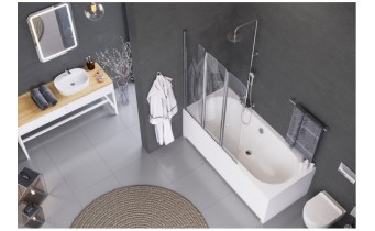 Шторка для ванни EXCELLENT AXEL 1200x1400, трьохсекційна ліва (KAAX.1309.1200.LE)