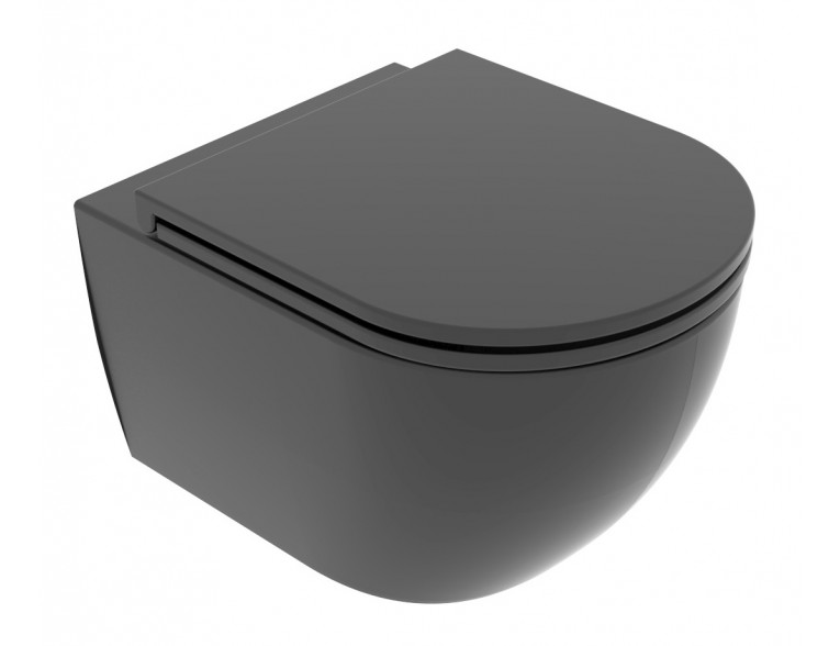 Підвісний унітаз GSG LIKE XXS 48,5 см Smart Clean matt Black (LKWCSOXXS003)