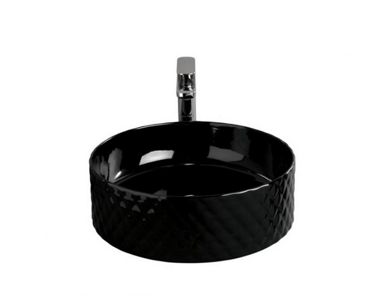 Умивальник на стільницю ArtCeram Rombo, glossy black (OSL0090300)