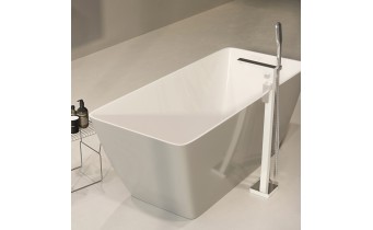 Окремостояча ванна Omnires Parma M+ 159x71 см, чорно-біла глянцева (PARMAWWBCP)