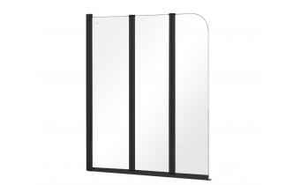 Душова шторка на ванну Besco Prime Black III 120x140 см, на 3 секції, прозоре скло, профіль чорний матовий (PNPB-3S) Душова шторка на ванну Besco Prime Black III 120x140 см, на 3 секції, прозоре скло, профіль чорний матовий (PNPB-3S)