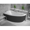 Ванна акрилова Besco Praktika 140x70 L, асиметрична + чорна панель (WAP-140-NL-BL)