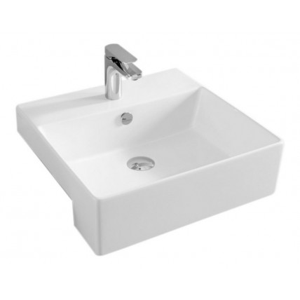 Умивальник на стільницю ArtCeram Quadro 50 semincasso, white (QUL0040100) Умивальник на стільницю ArtCeram Quadro 50 semincasso, white (QUL0040100)