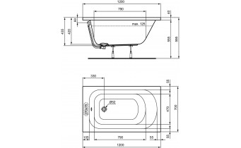 Ванна акрилова Ideal Standard Simplicity 120x70 см, пряма (W004001)