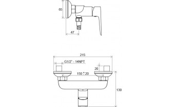 Змішувач для душу Ravak Classic CL 032.00/150 (X070084)