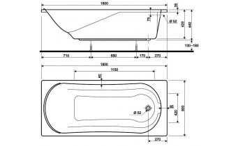 Ванна прямокутна Kolo Comfort 180x80 см (XWP3080000)