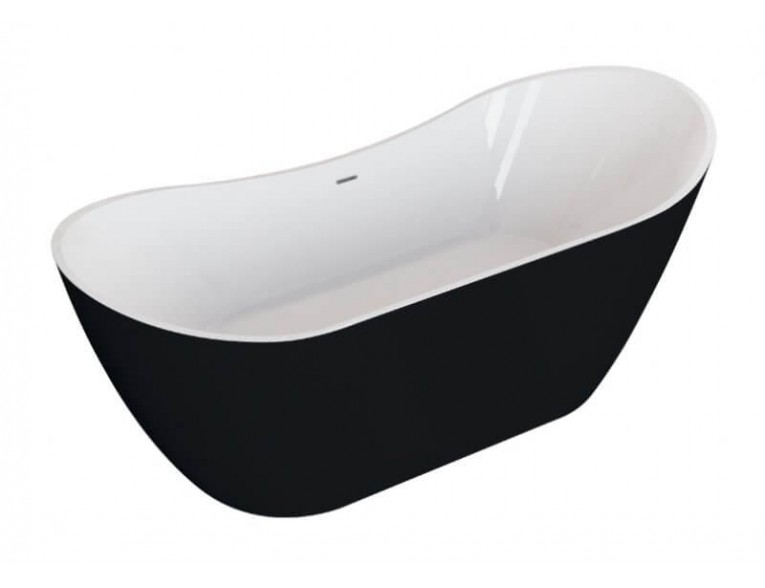 Окремостояча ванна Polimat ABI 180x80, чорна матова + ніжки (00044)