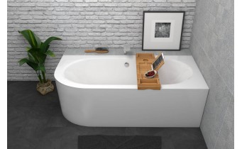 Ванна акрилова Besco Avita 180x80 R, Правостороння, асиметрична з панеллю (екраном)