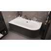 Ванна акрилова Besco Avita 180x80 L, лівостороння, асиметрична + чорна панель (WAV-180-NL-BL)