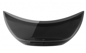 Ванна овальна окремостояча з матеріалу ResiCast Besco Axya Carbon Grey 180x80x75 см, + сифон Black Matt, Прозора ванна, сірий карбон (WAA-180-CGB)
