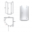 Душова кабіна Besco Viva 90x90x195 R, прозоре скло (V5P-90-195-C)