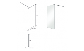 Душова кабіна Besco Aveo Black 130x195, прозоре скло (AVB-130-195C)