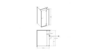 Душова кабіна Besco Pixa 120x80x195 R, прозоре скло (PPP-128-195C)