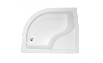 Душовий піддон глибокий акриловий, асиметричний Besco Maxi 100x80 см, L (BAM-100-NL)