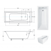 Ванна акрилова Besco Modern Slim 140x70, пряма, торець бортика 15 мм (WAM-140-SL) Ванна акрилова Besco Modern Slim 140x70, пряма, торець бортика 15 мм (WAM-140-SL)