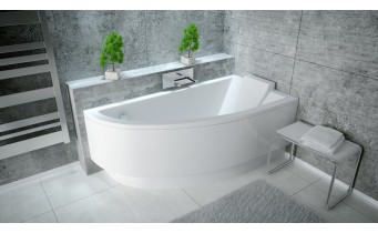 Ванна акрилова Besco Praktika 140x70 R, Правостороння, асиметрична (WAP-140-NP)