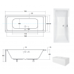 Ванна акрилова Besco Quadro 175x80, пряма + чорна панель (WAQ-175-PK-BL) Ванна акрилова Besco Quadro 175x80, пряма + чорна панель (WAQ-175-PK-BL)