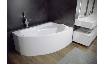 Ванна акрилова Besco / Беско Rima 130x85 R, Правостороння, асиметрична, із заокругленим кутом (WAR-130-NP)