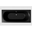 Ванна акрилова пряма Excellent Oceana Slim 160x75 см, Чорна матова / Black Matt, під забудову, пєдестал, бортик 18 мм