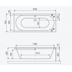Ванна акрилова пряма Excellent Oceana Slim 160x75 см, Чорна матова / Black Matt, під забудову, пєдестал, бортик 18 мм