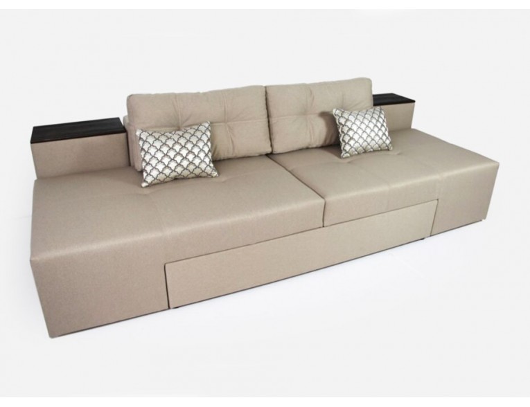 Диван ліжко, кутовий диван, прямий диван 3 в 1 Elegant / Елегант, 266x107 см, кавовий, колір та тканину можна обрати (FAB98765)