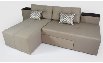 Диван ліжко, кутовий диван, прямий диван 3 в 1 Elegant / Елегант, 266x107 см, кавовий, колір та тканину можна обрати (FAB98765)