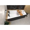 Ванна акрилова для двох осіб Besco Intima Duo 170x125 L, Лівостороння, асиметрична + два чорних підголівника + посилені ніжки (WAID-170-NL-BL-NG)